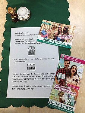 Seniorenstiftung Kemmeter Fürth Scheck Fürth Scheck Aktion
